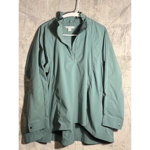 Athleta Teal Pullover Half‎ Zip Anorak Jacket Womens XL Lightweight oversized